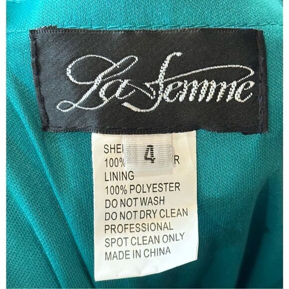 La Femme Lace Full Strapless Dress in Emerald Green NWOT Size 4 - Picture 3 of 3